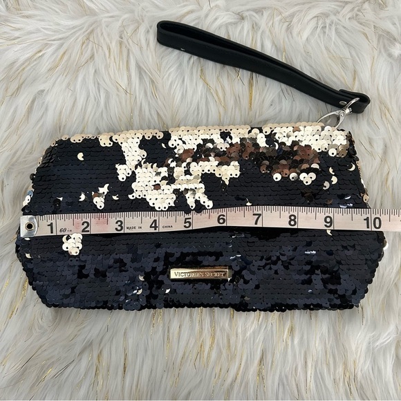 Victoria's Secret Black and Gold Sequin Wristlet - Picture 3 of 5